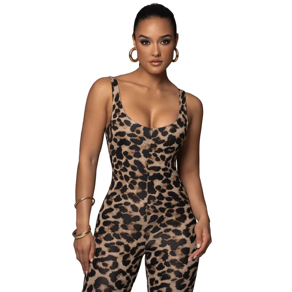 Trendy Womens U Neck Floral Jumpsuit Fashion Sleeveless Casual Summer Romper Wide Leg Pants Casual Outfit Plus Size