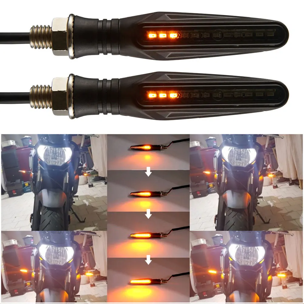 2 قطعة 335SMD موتو المتعري ضوء مقاوم للماء LED صغير E-MARK تتدفق بدوره أضواء الإشارة سطوع عالية للدراجات النارية دراجات الشاطئ