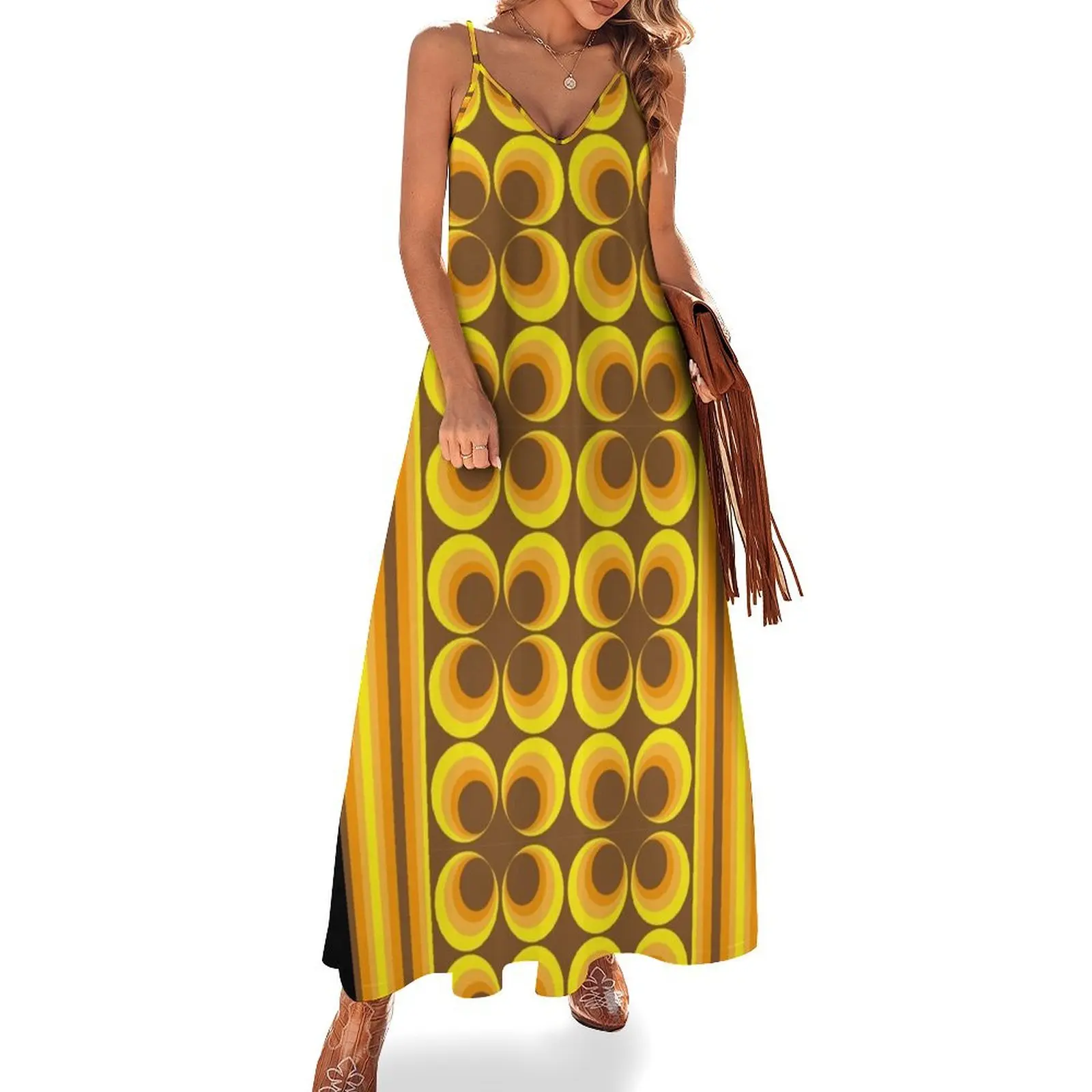 

Sixties pattern Sleeveless Long Dress dresses summer woman 2025 clothes Dress