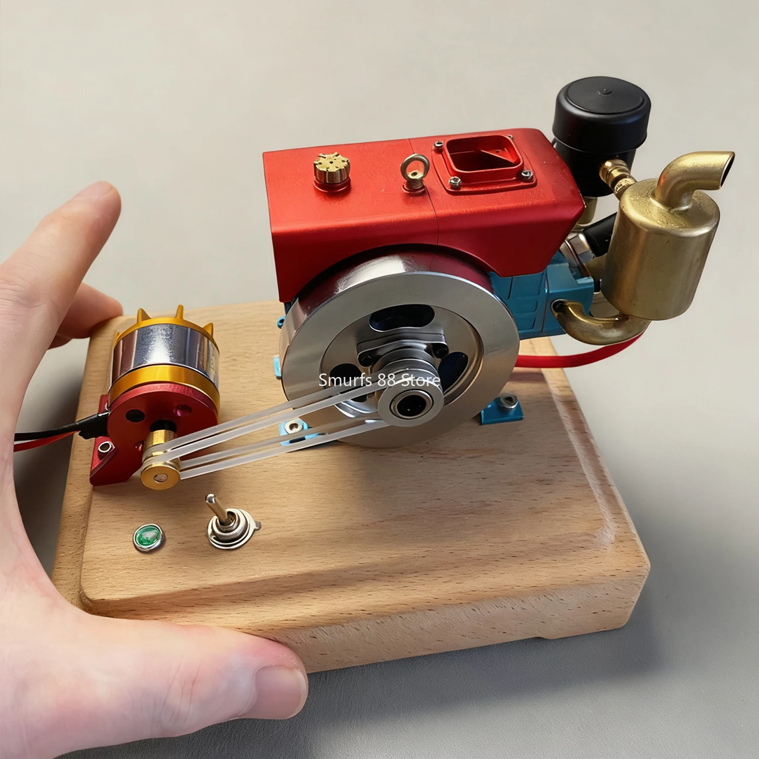 

Micro RC дизельный двигатель с двигателем, металлический мини-одноцилиндровый ручной трактор, модель двигателя внутреннего сгорания, модель ретро-двигателя