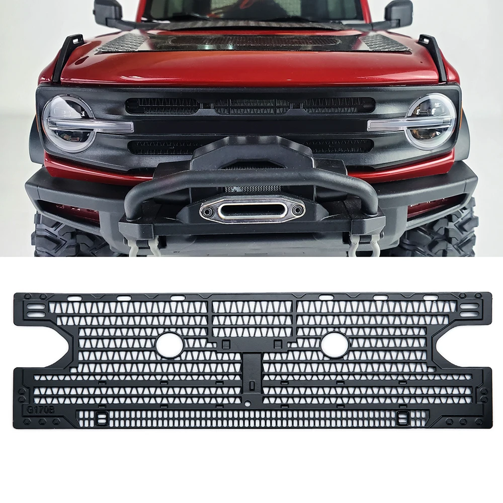 AXSPEED Window Mesh Engine Cover Sheet Luggage Net Air Intake Grille for TRX4 Bronco 1/10 RC Car Simulated Decoration Parts