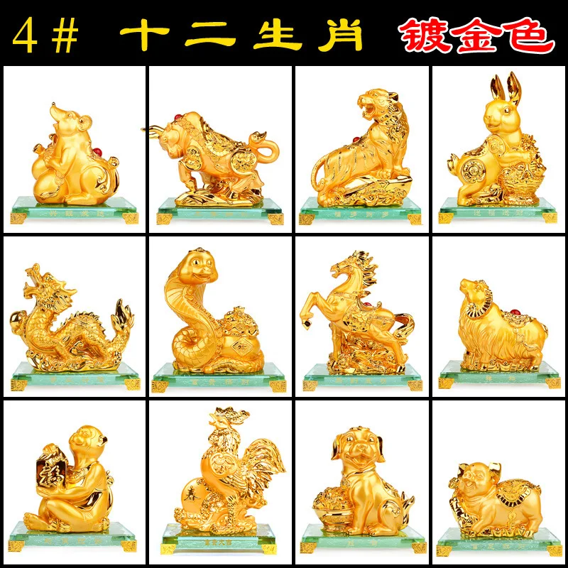 Resin crafts wholesale zodiac rat, cow, tiger, rabbit, dragon, snake, horse, sheep, monkey, chicken, dog, pig gifts