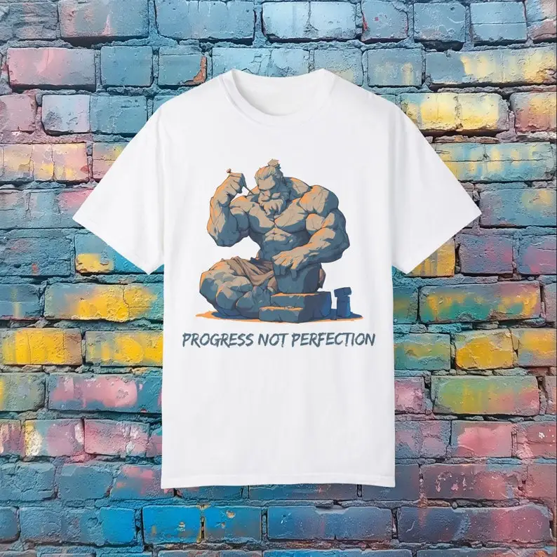 Progress Not Perfection T-Shirt - Motivational Gym Graphic Tee