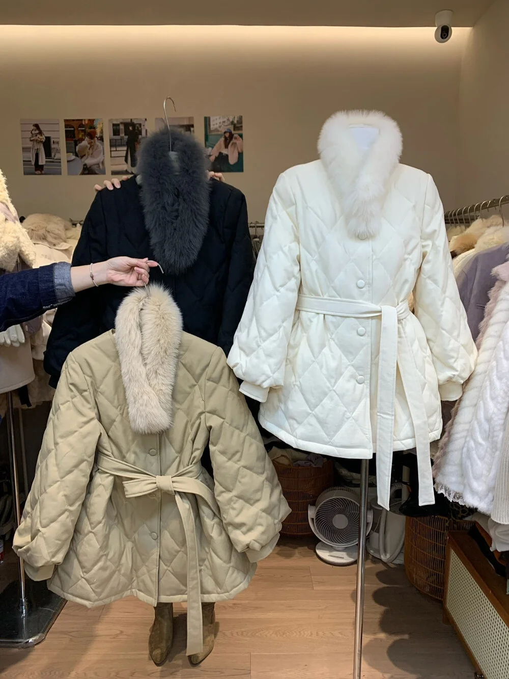 

Универсальная теплая куртка YLS в корейском стиле с круглым вырезом, на одной пуговице, с поясом, воротником из натурального меха, для повседневной носки, ветрозащитная