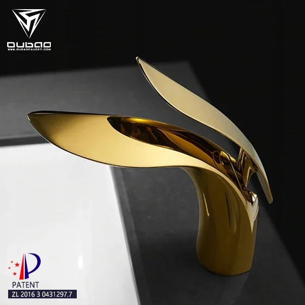 

New Design Hotel Luxury Upc Golden Single Handle Bathroom Basin Faucet