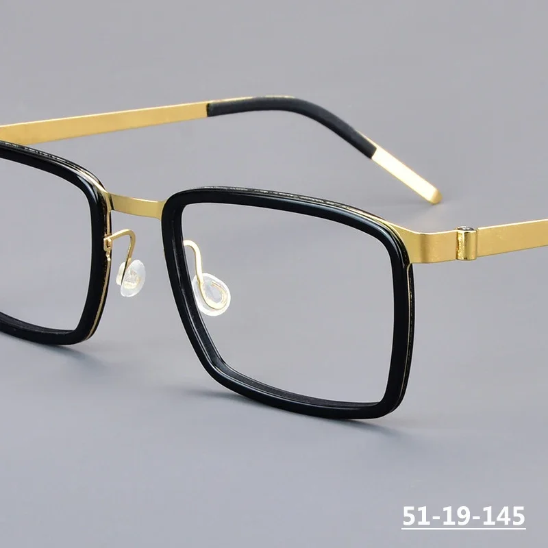 

Denmark Brand Square Glasses Frame 9711 Mens Women Titanium Acetate Screwless Eyeglasses Fashion Ultralight Spectacles Eyewear