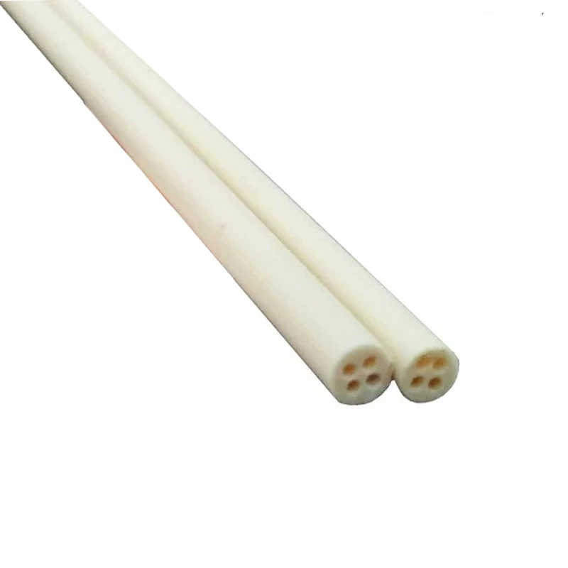 4-Hole 99% Alumina Ceramic Tube High Temperature Resistant Corundum Ceramic Tube  OD 8mm Hole 2mm Length 100mm 200mm 300mm