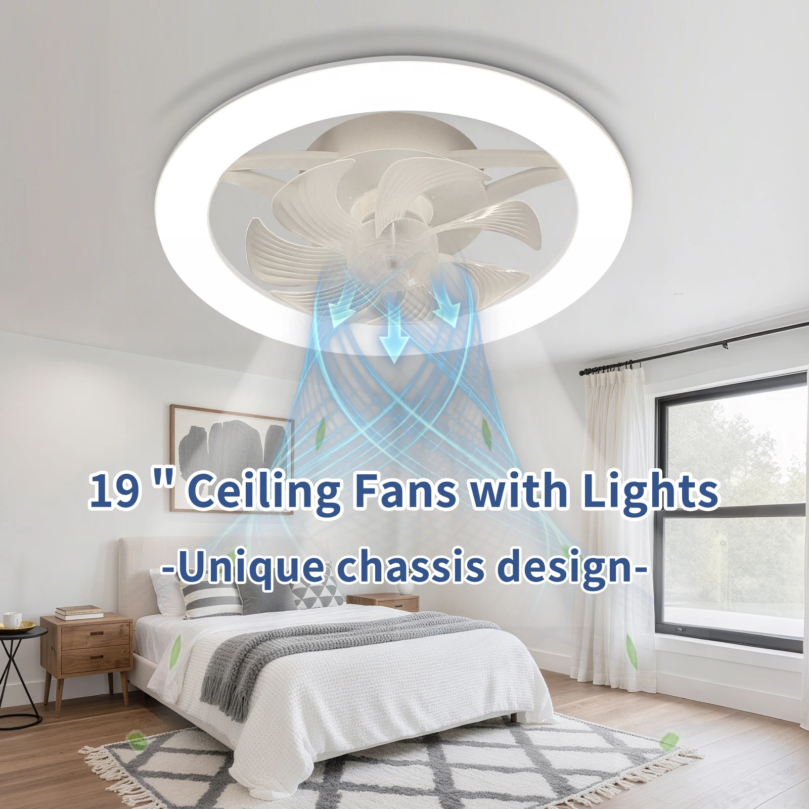 Decor Lighting Ceiling Fans - LED 모던 매립형 천장 선풍기 조명,