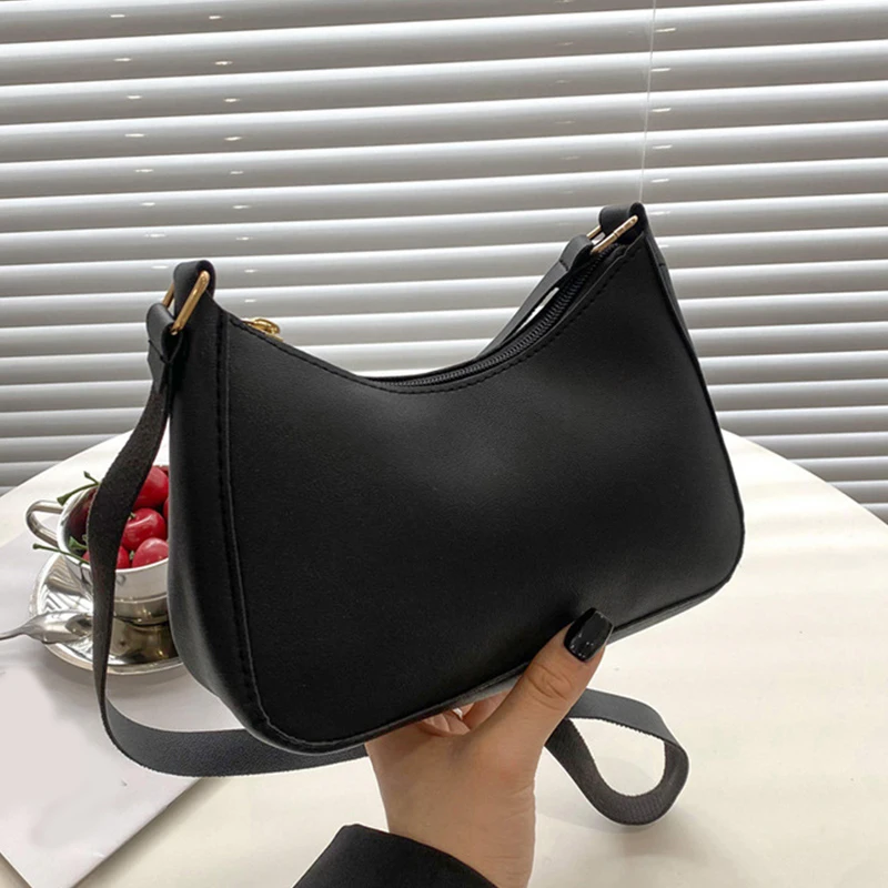 Retro einfarbig pu Leder Schulter Achsel Tasche Damenmode Handtaschen Hobos Geldbörsen und Handtasche Damen Umhängetaschen – Detail 23