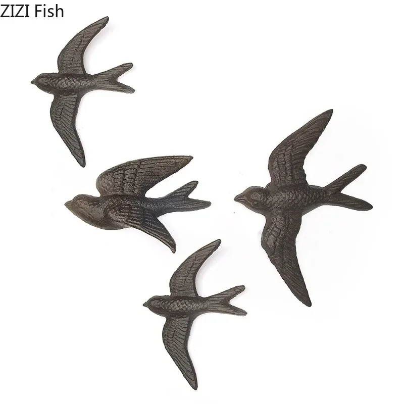 Swallow Wall Decoration Cast Iron Ornament Handicrafts Hanging Crafts Decorations Garden Courtyard Retro Wind Chime Art Statue
