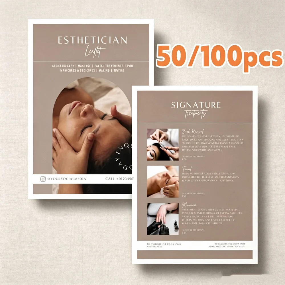 Custom Photo Single Sided Paper Flyer Printing, Beauty Salon Flyers, Invitation Printing, Full Color Prints Promotion Materials