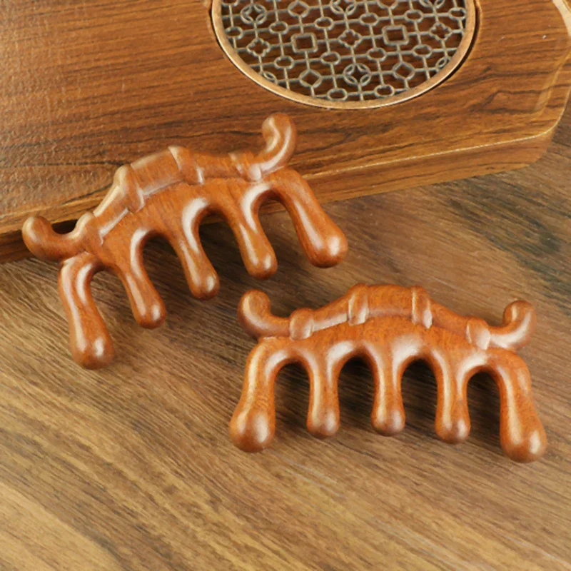 Exquisite Carving Wooden Massage Comb Sandalwood Scalp Head Oil Massager Scalp Hair Comb Tools Multifunctional Meridian Combing