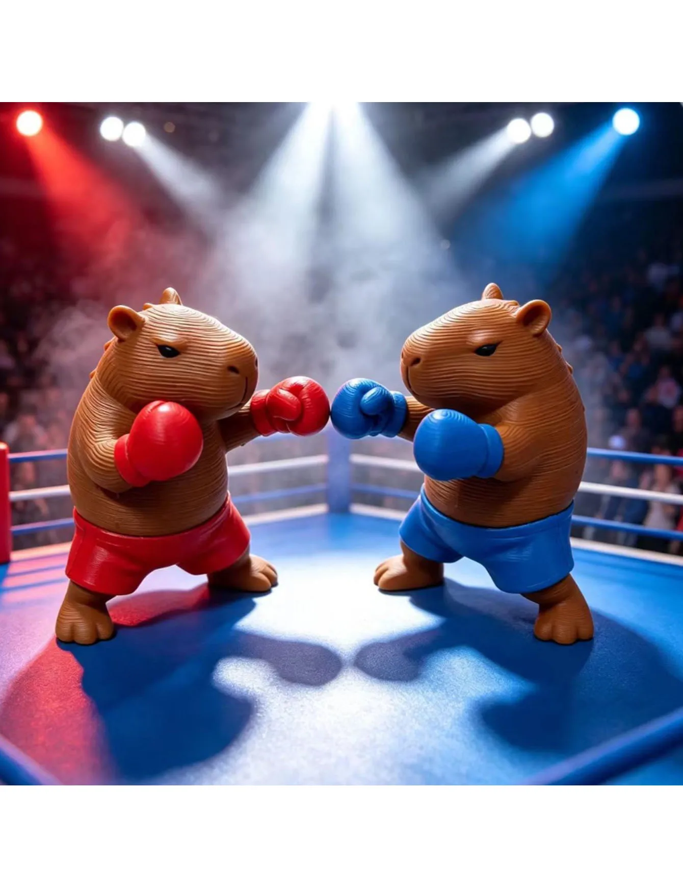 Cute Boxing Capibala Finless Porpoise 3D Printed Ornament, Hot Blooded Boxing Styling Desktop Ornament Handpiece