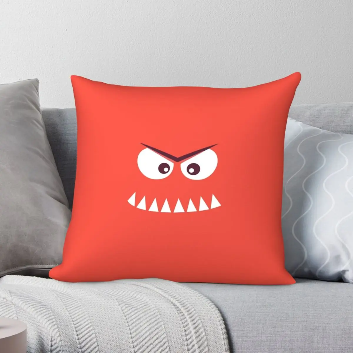 Anger Pillowcase Polyester Linen Velvet Creative Zip Decor Throw Pillow Case Room Cushion Cover