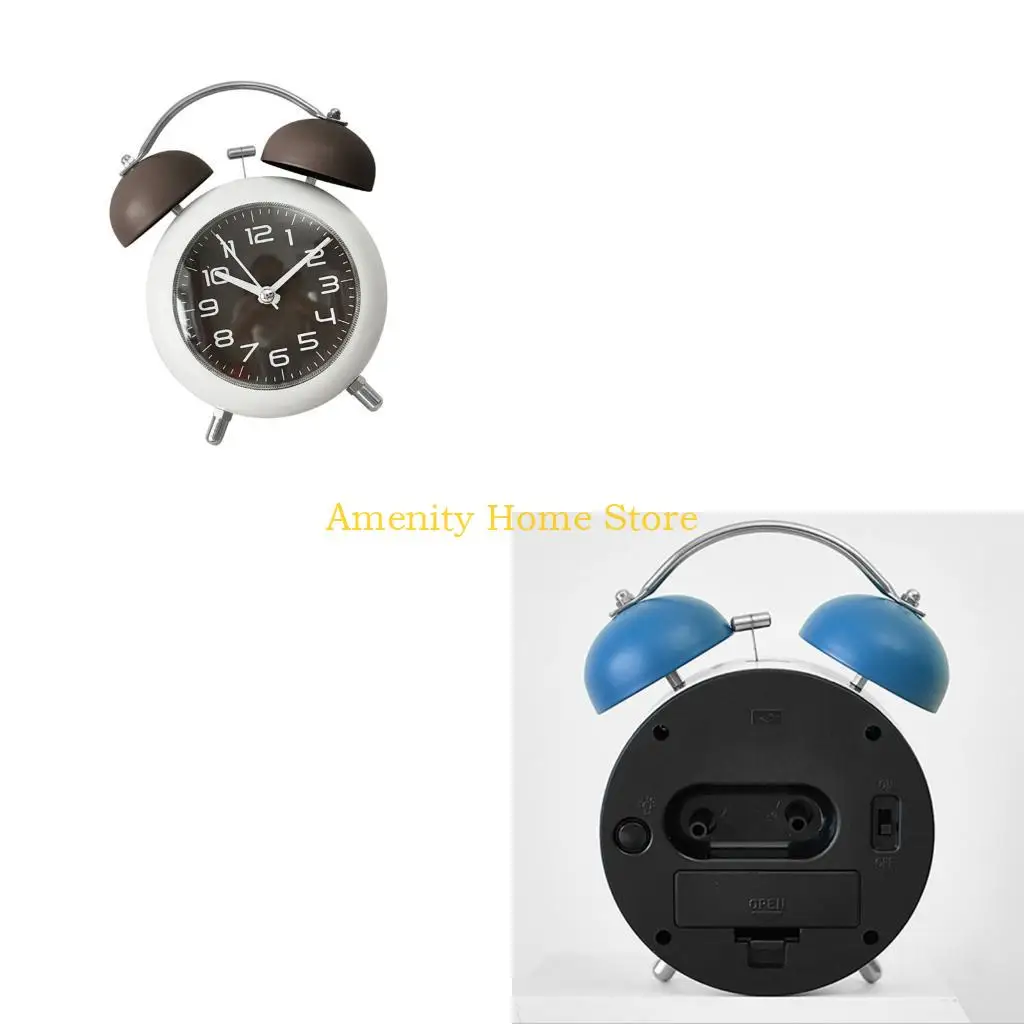 F26C Small Analog Alarm Clock,Battery Operated Desk Table Shelf Clock Night Light