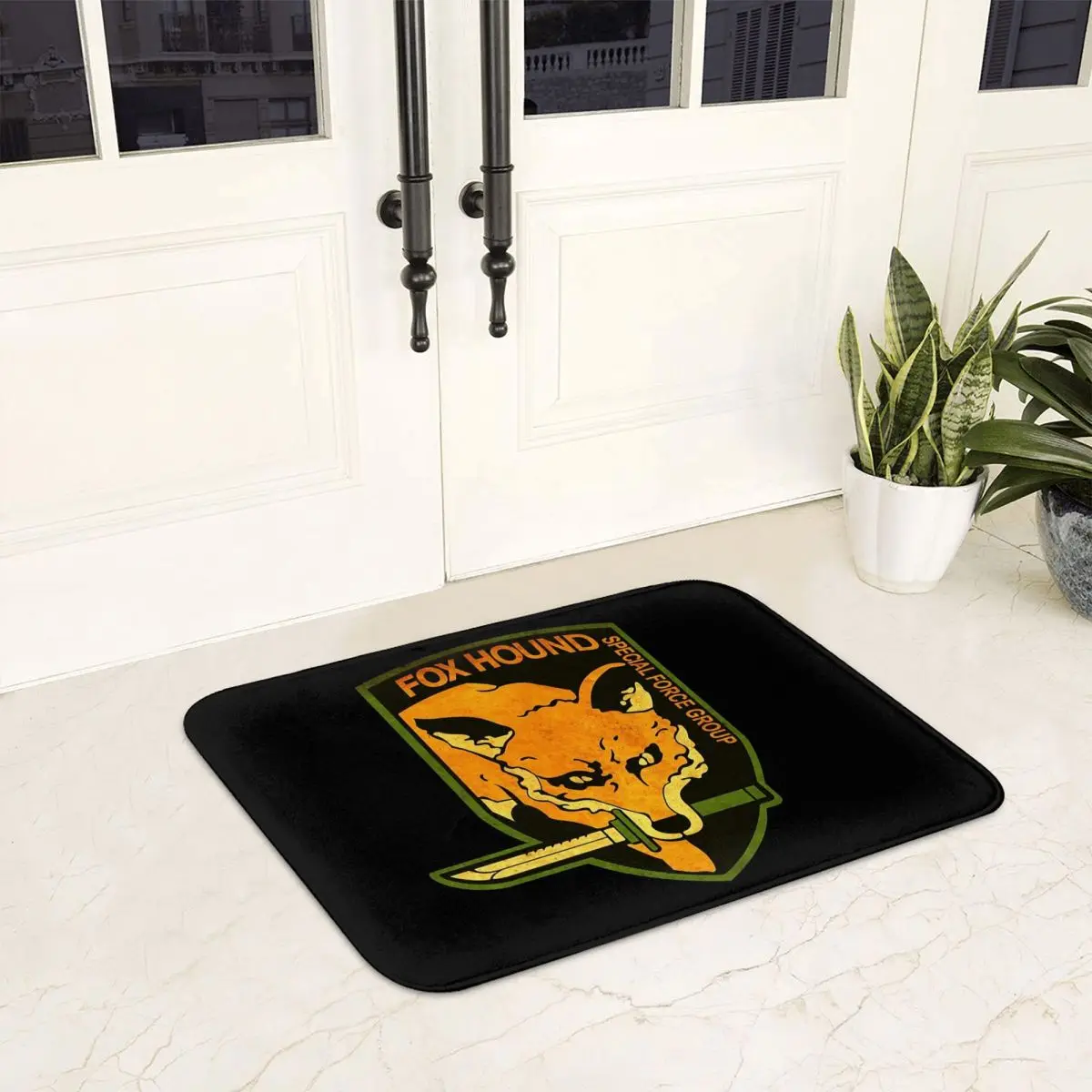 Metal Gear Solid  Fox Hound Rust Logo Anti-slip Doormat Floor Mat Carpet Rug for Kitchen Entrance Home Balcony Footpad Mats
