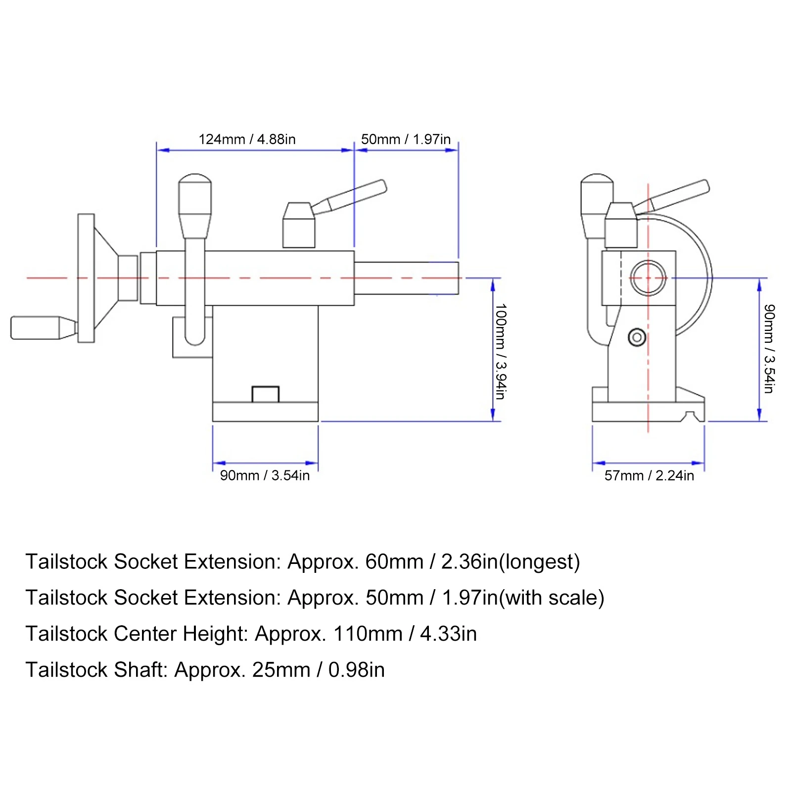 Lathe Tailstock Mini Lathe Tailstock Lathe Tailstock Mini Replacement 210 for Machine Parts Mechanical  Accessories