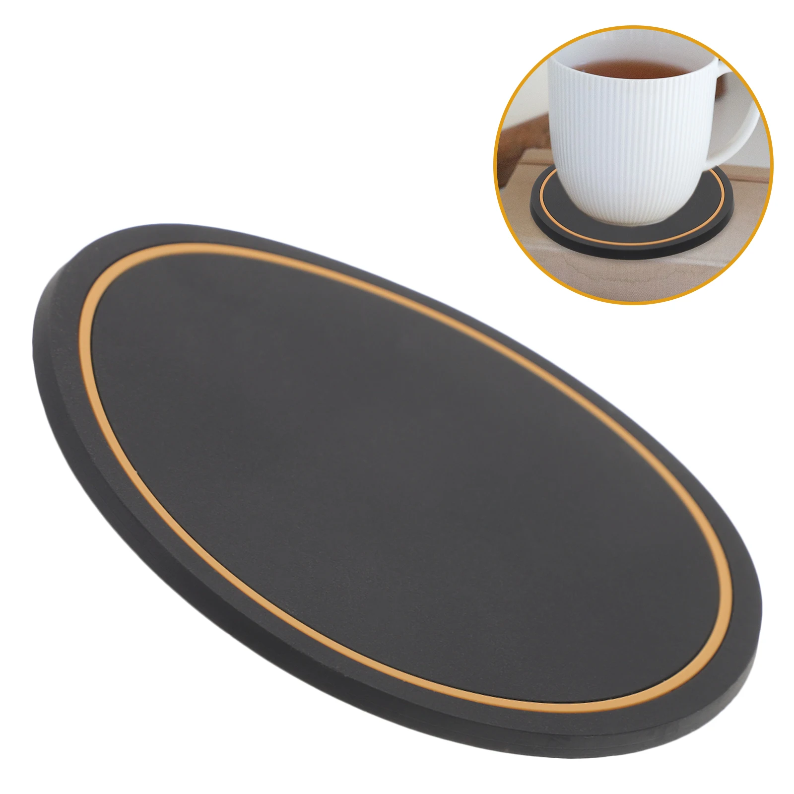 

Rubber Placemat Heat Resistant Cup Mat Table Coaster Round Insulation Mat For Home Kitchen Tableware Protection