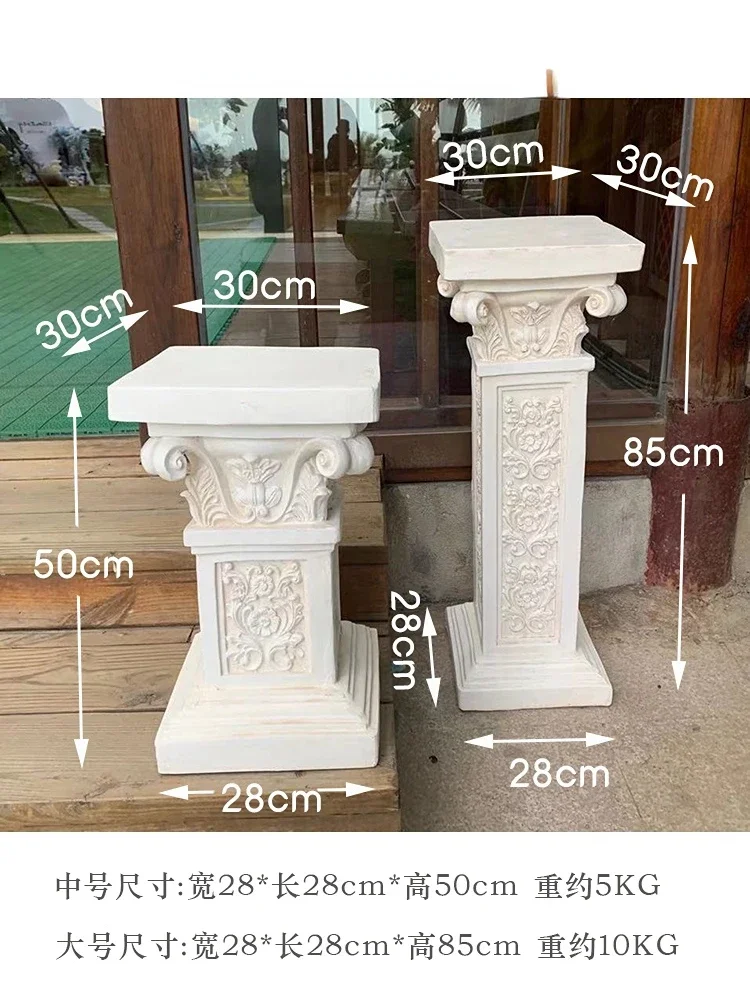 Roman Pillar Flowerpot Base European Garden Balcony Show Window Decoration Layout Floor Ornaments Wedding Fairy Garden