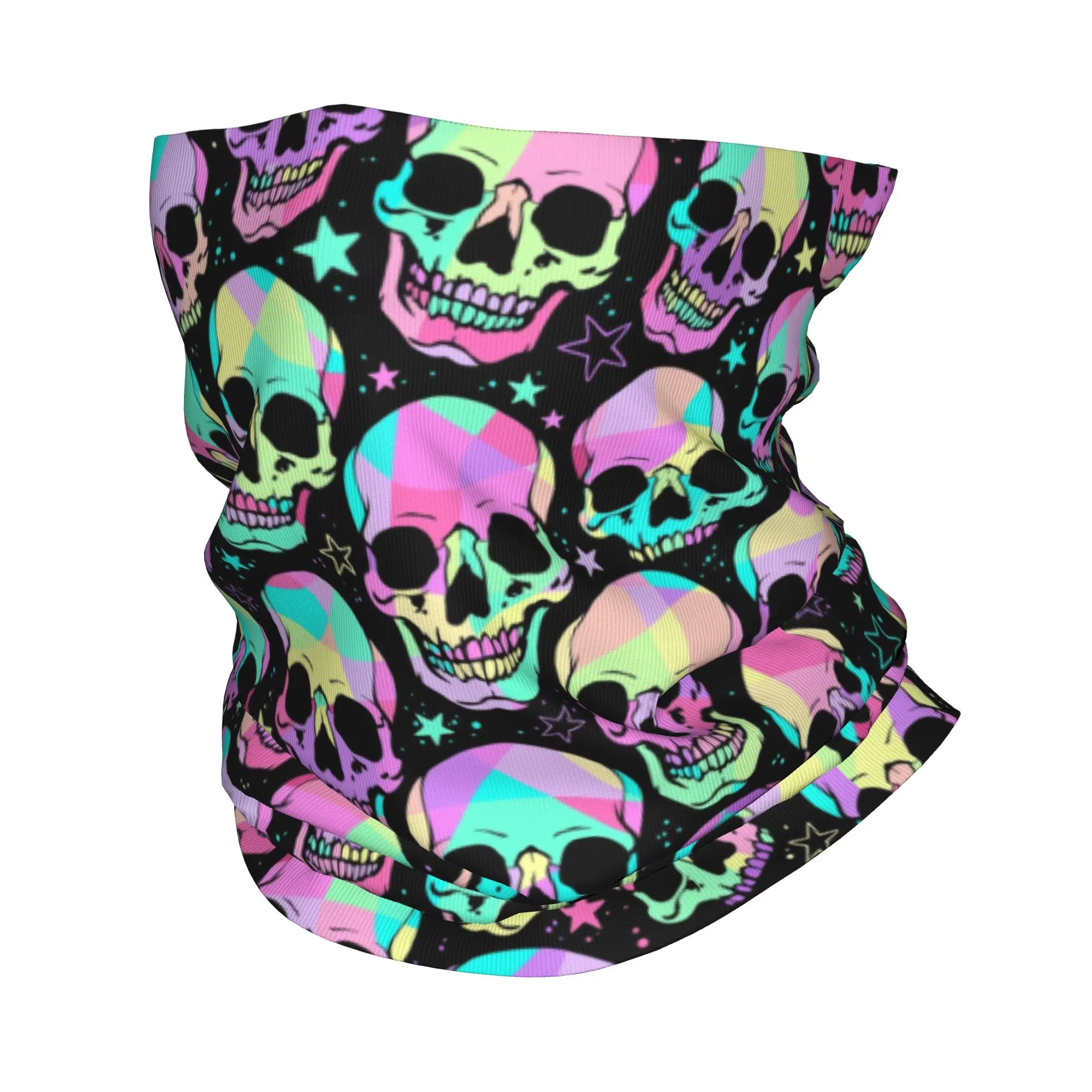 Colorful Horror Skeleton Gothic SKull Winter Headband Neck Warmer Men Women Hiking Camping Tube Scarf  Face Bandana Gaiter