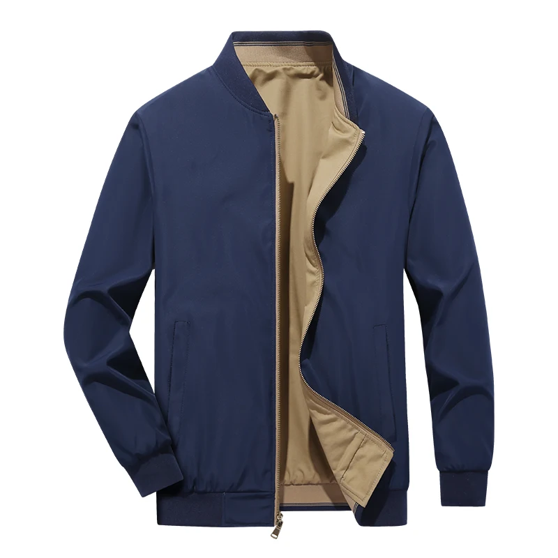 

Two Side Jacket for Men Men's Spring Windbreaker Jackets Coats Workwear Men's Cotton Long Sleeve Jackets Business Man Jacket