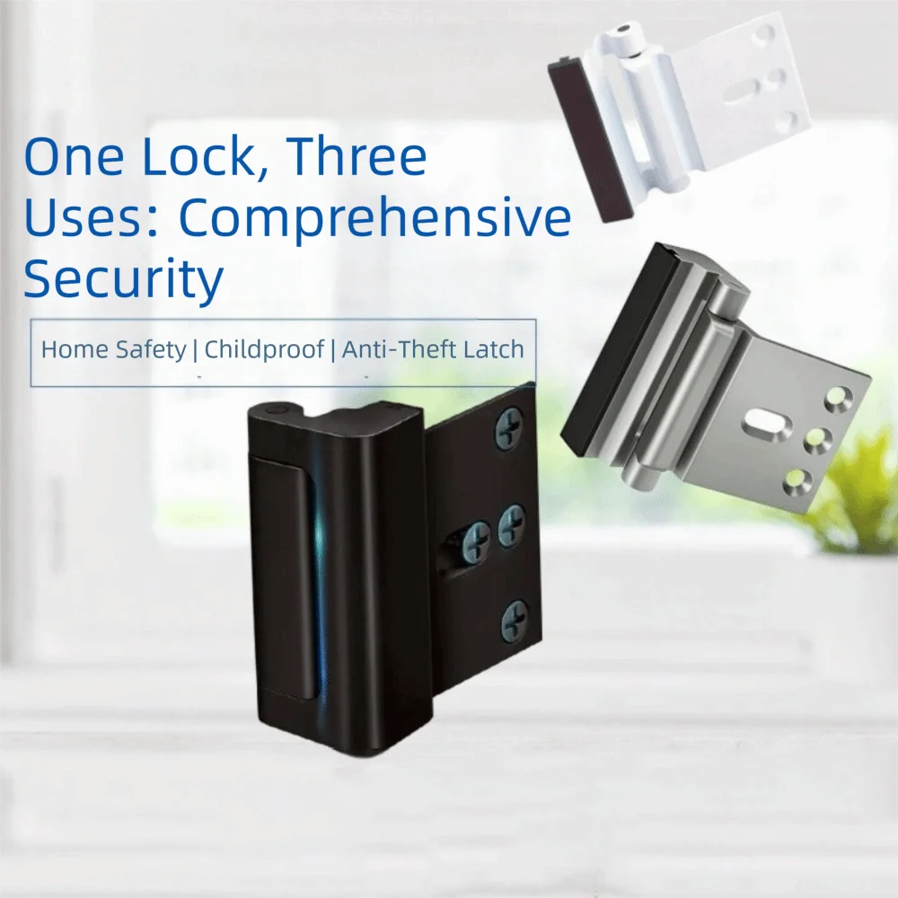 3 Inch Stop Door Lock Easy to Install Aluminum Alloy Childproof Door Lock Anti-Theft Upgrade Design Door Lock Device