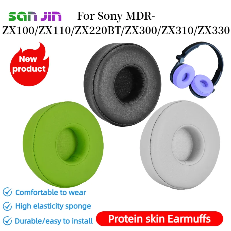 

SANJIN Replacement Protein skin Ear Pads For Sony MDR-ZX100/ZX110/ZX220BT/ZX300/ZX310/ZX330 Headset Earmuff Repairing Parts