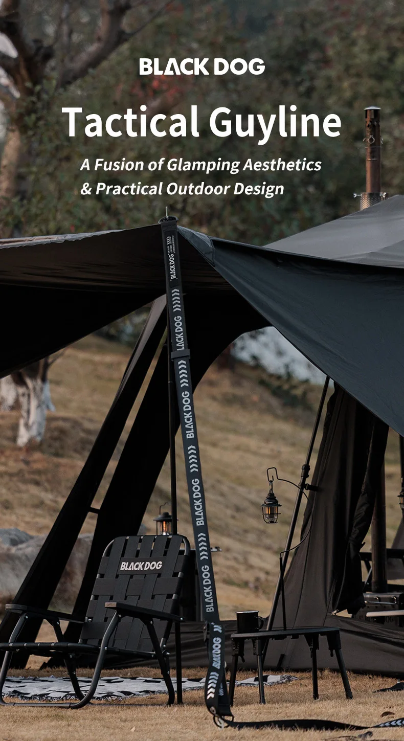 BLACKDOG Taktische Spannseile, Reflektierende Camping-Zeltseile mit Spanner, Multifunktionale Windseile für Outdoor-Aktivitäten – Detail 1