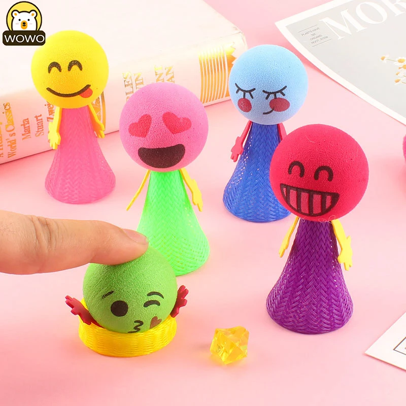 10Pcs Creative Bounce Small People Children EVA Stress Release Toys Colorful Funny Expressions Boys And Girls Reward Gifts XPY