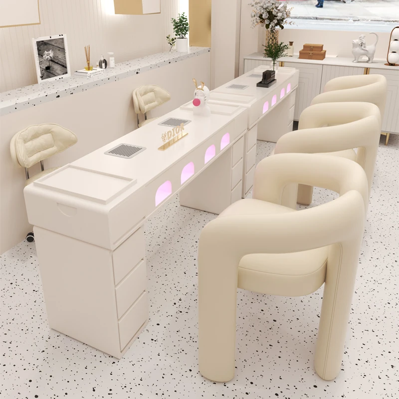

Drawer White Nail Table Stand Charms Organizer Vacuum Nail Table Station Polish Mesas Para Manicure Professional Furniture