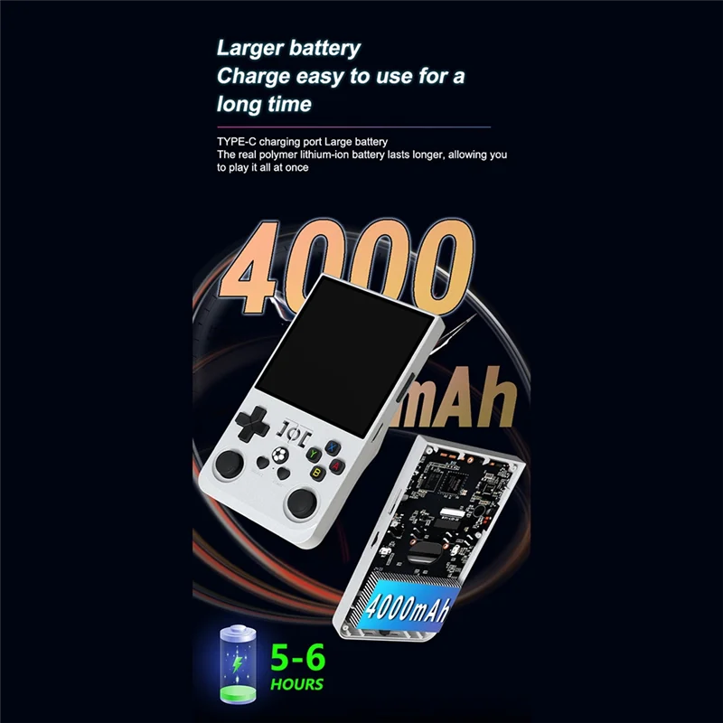 Retro Game Console R36MAX 4.0 Inch IPS Screen 128GB For Linux System Portable Handheld Video Player Preloaded Games-Y41A