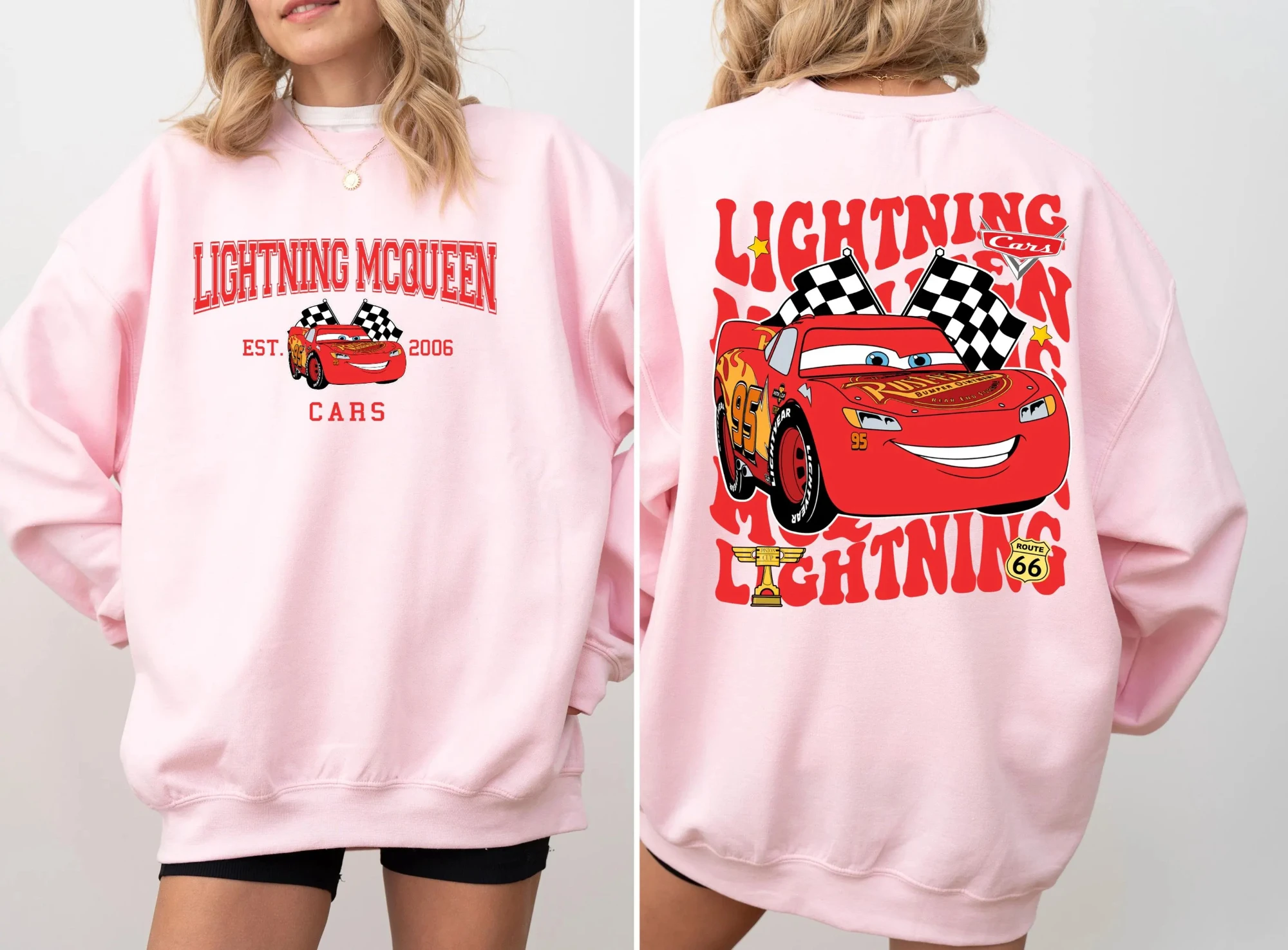 2022 Disney Pixar Cars Sweatshirt Lightning McQueen Sweatshirt Radiator Springs Piston Cup Sweatshirt Cars Est 2006 Sweatshirt