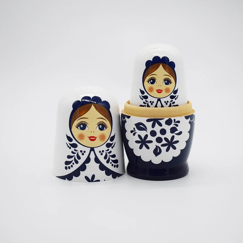 5PCS handgemachte Nesting Doll Holz russische Matroschka Puppe handgemachte Handwerk Home Dekoration Weihnachtsgeschenke