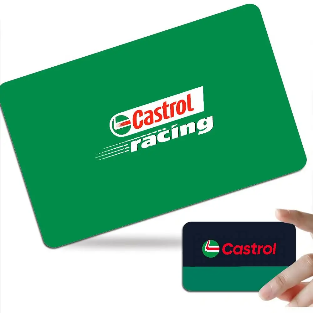 oil companies C-Castrol logo Anime Cartoon Bear Skin Sticker Film Tape Case for Big Credit Debit Card Front Side