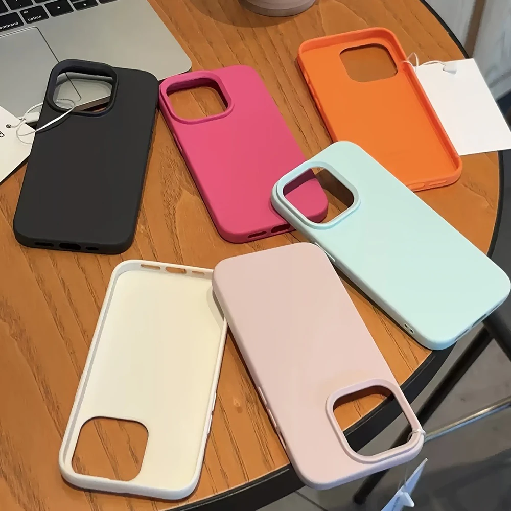 Casing HP Kulit Imitasi Macaron Pola Sederhana Original untuk iPhone 17 11 13 12 15 14 16 Pro Max XS XR X 7 8 Plus