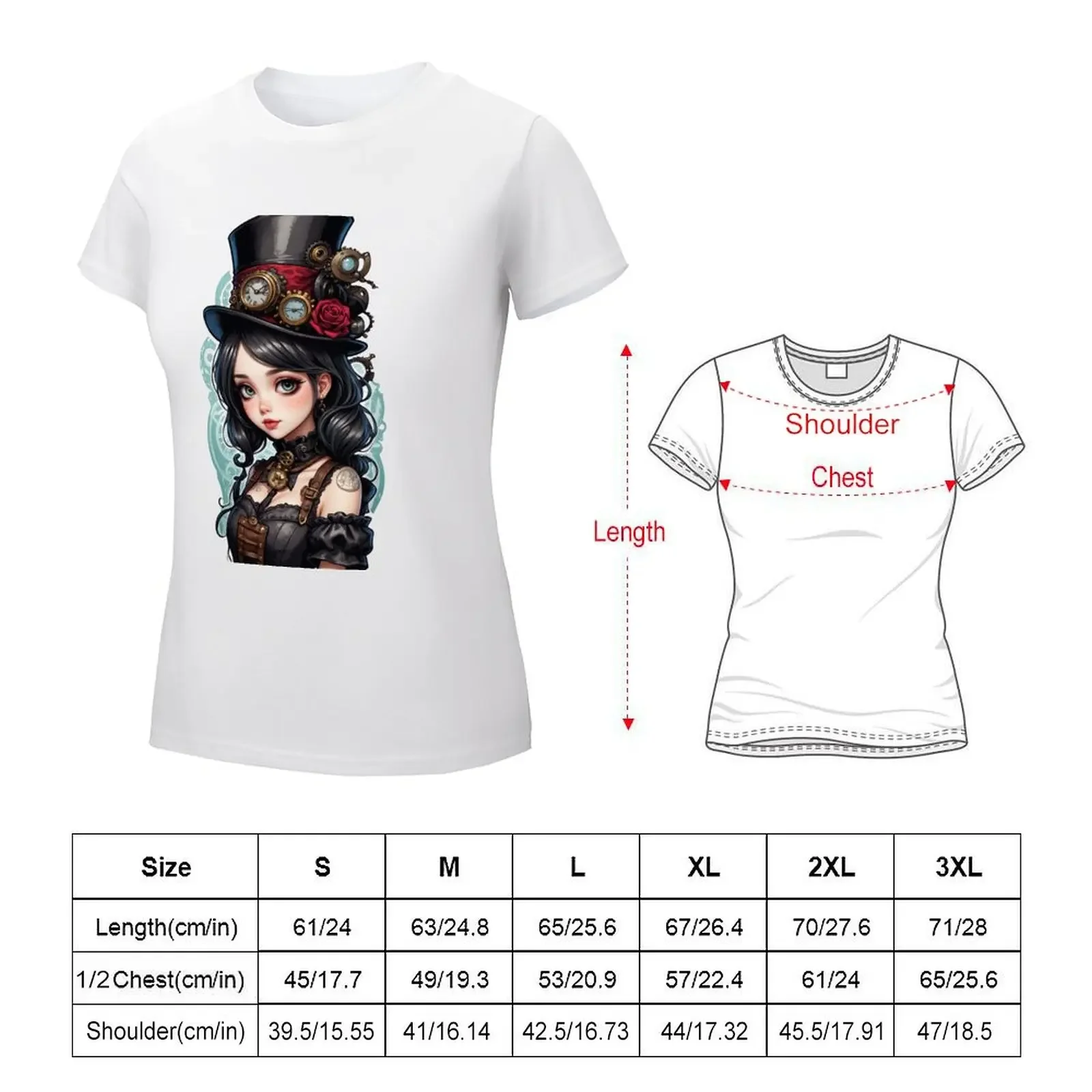 Steampunk Girl T-Shirt cute tops anime sports fans Women's clothing