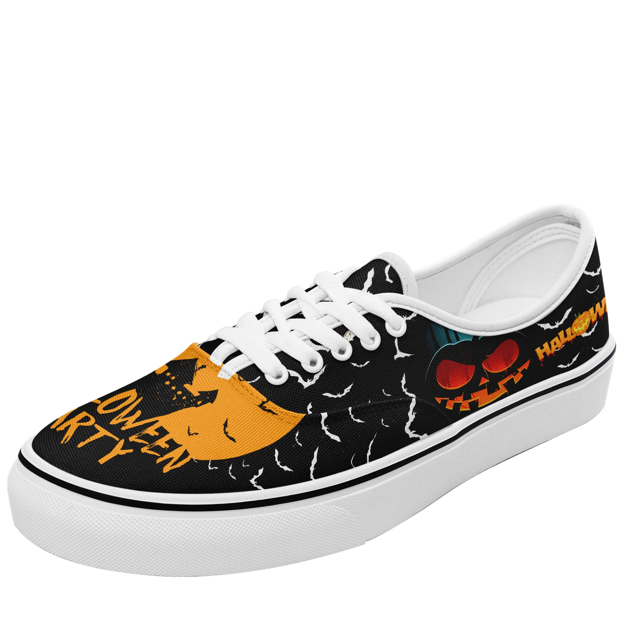 Dropshipping Print On Demand Custom Women Kids Youth Canvas Casual Shoes Halloween Design Custom Printing