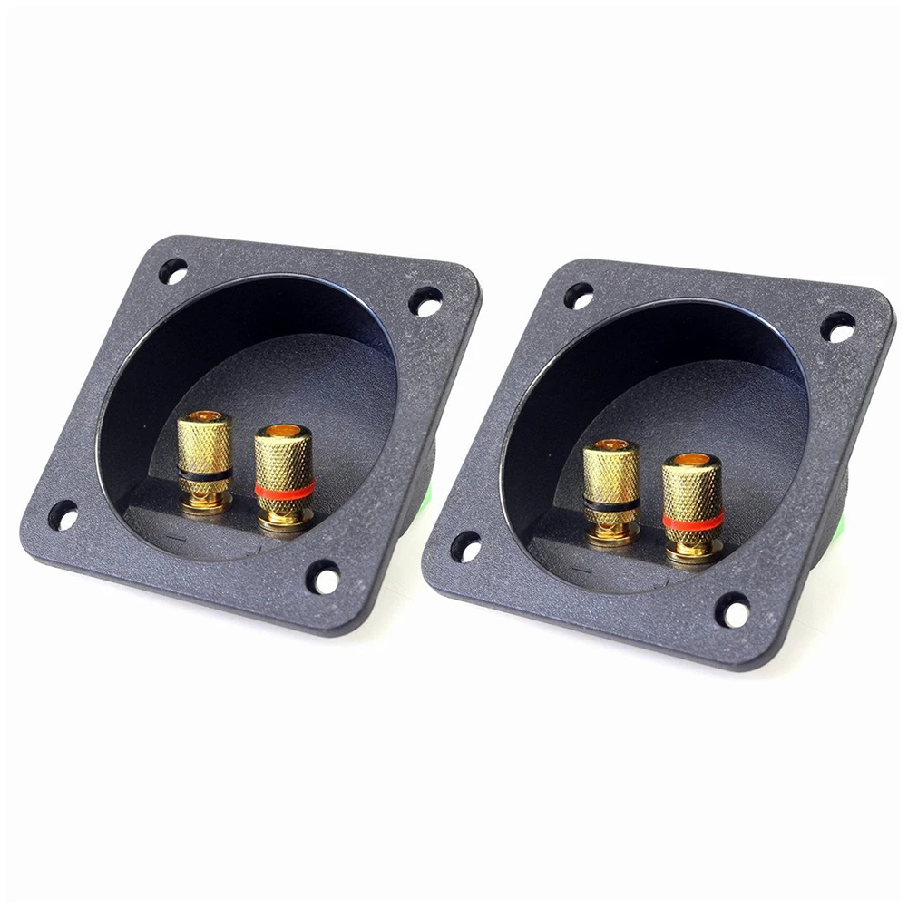 DIY Home Car Stereo Screw Cup Connectors Subwoofer Plugs 2-Way Speaker Box Terminal Binding Post 2 pcs Black