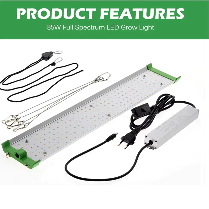 dimming function of the 85W quantum board plant light can be adjusted to meet the light supplement requirements of plants in