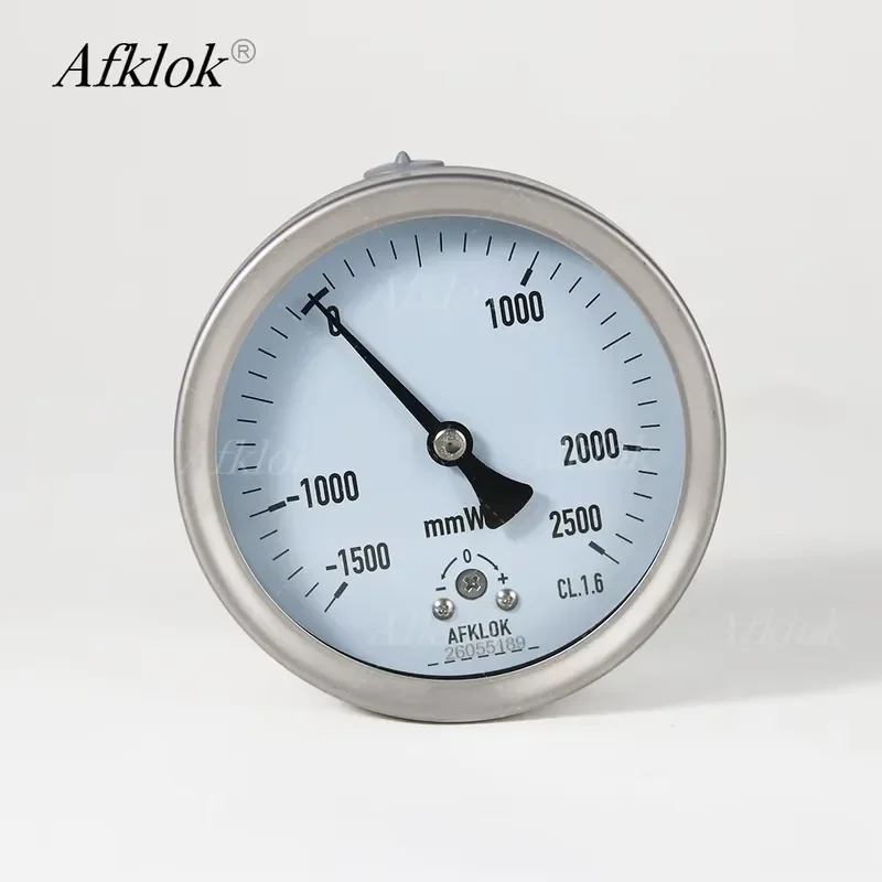 2026 Hot！ China Manufacturer Cheap Price Stainless Steel Manometer High Quality With Glycerine Liquid Filled Oil Shockproof
