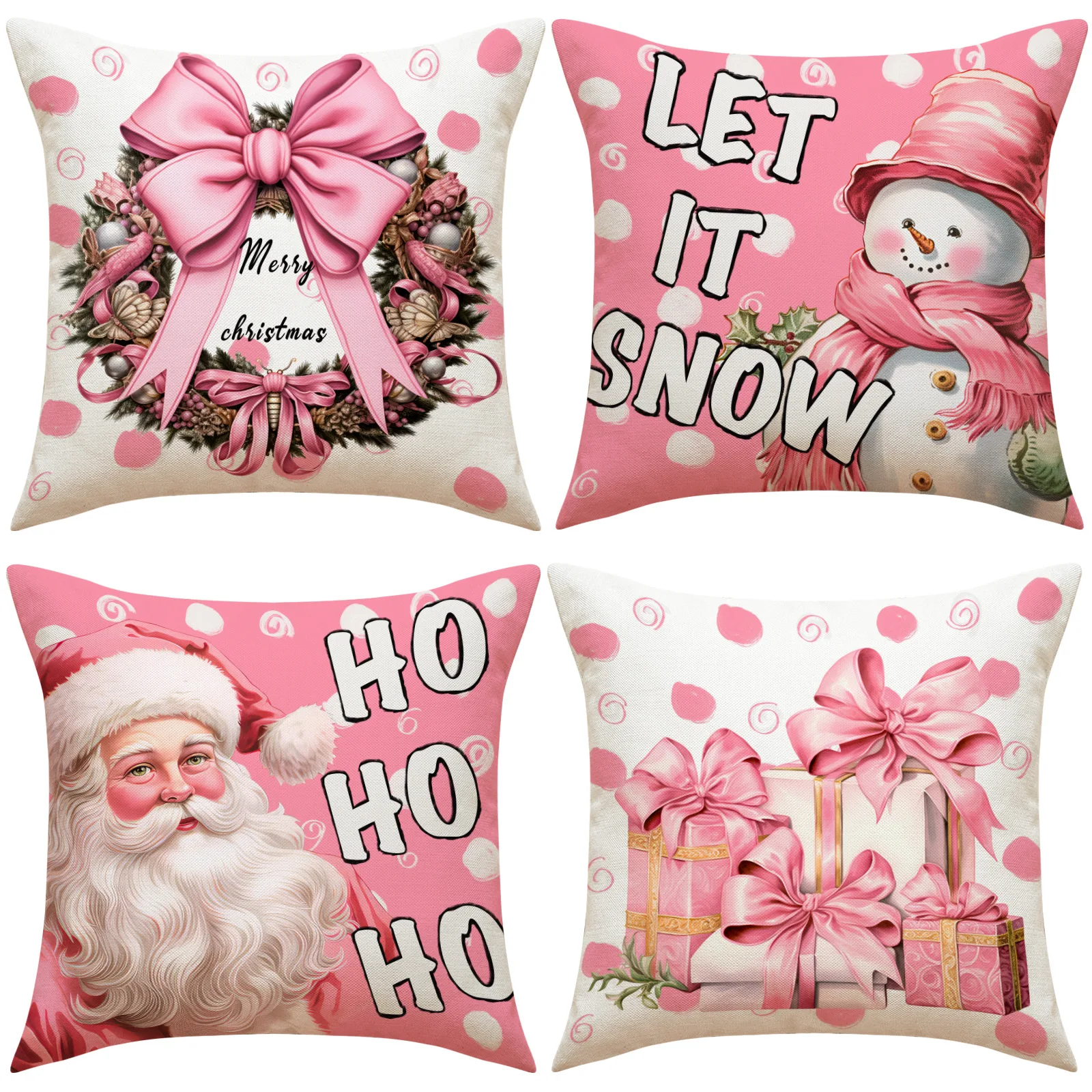 Christmas Decorations Pillow Covers Sofa Linen Square Throw Pillow Cases Stamping Snowflake Waist Cushion Cover Home Bed Decor