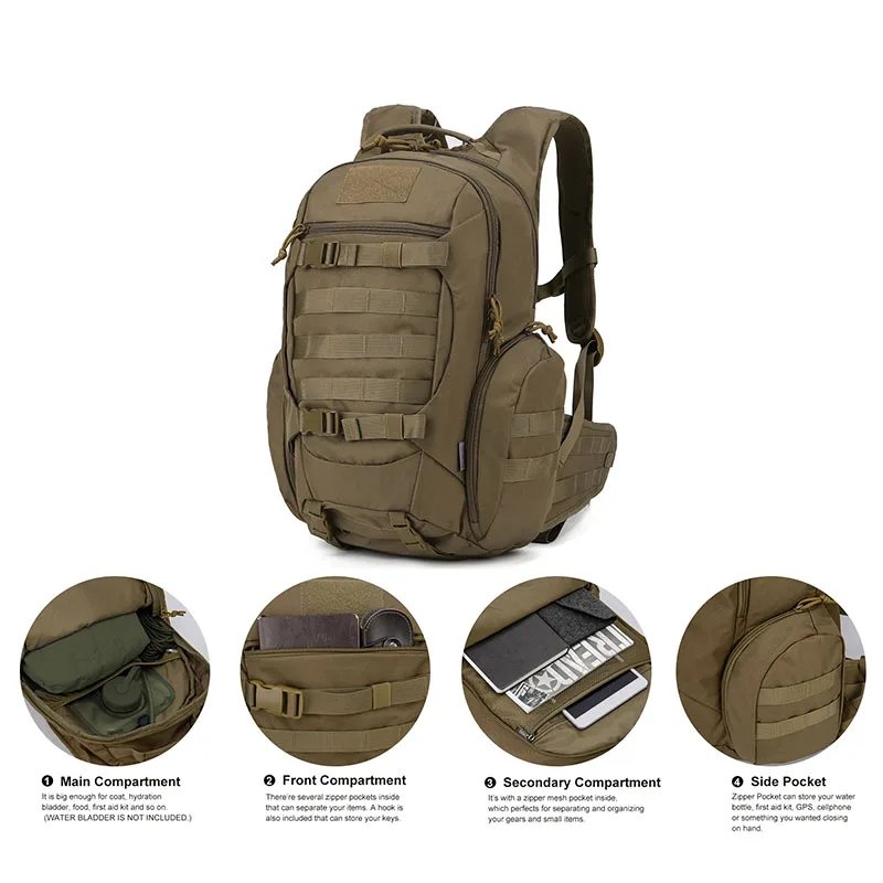 Multi-functional Hiking Backpack Mens Outdoor Casual Wear-resistant High-Capacity Outdoor Sports Travel Tactical Backpacks Male