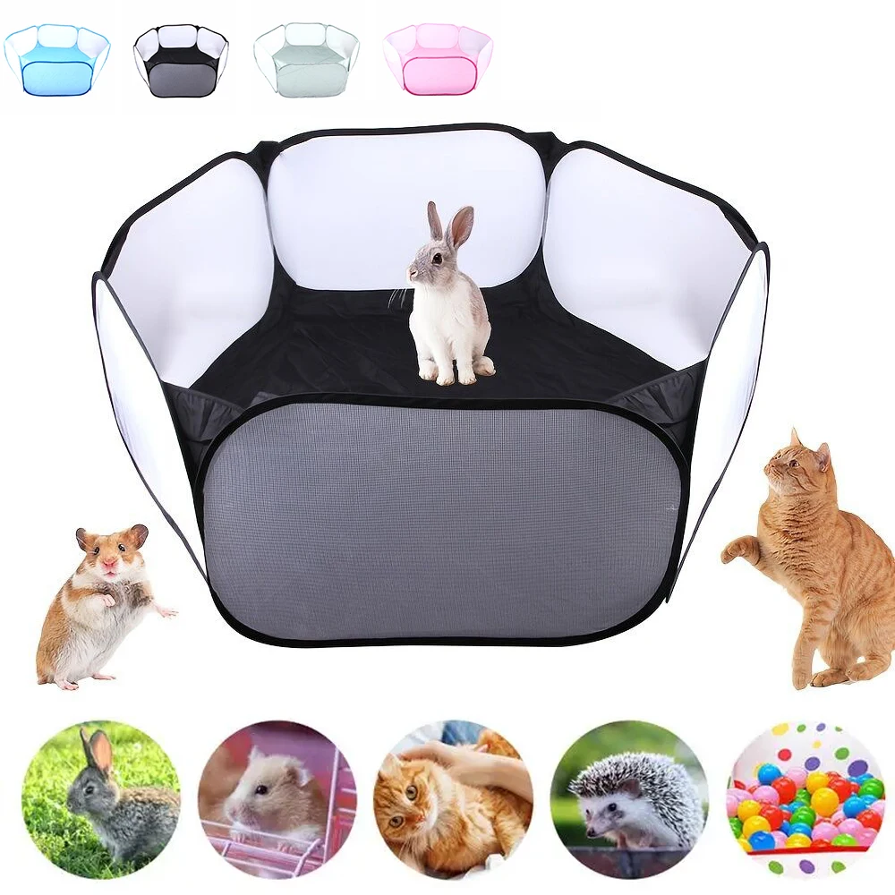 

Portable Hexagonal Small Animal Fence Folding Pet Fence Tent Breathable Cage Kennel Rabbit Hamster Hedgehog Hamster Accessories