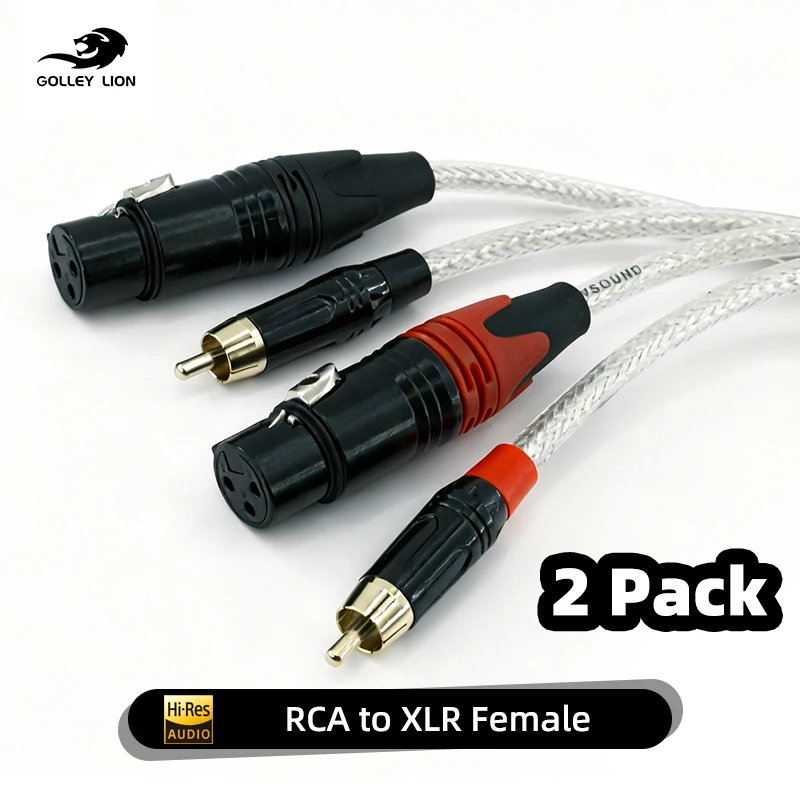 RCA to XLR Female Cable 2 Pack Anti-Noise Durable Braided – Live Performance Sound for Outdoor Show/Backyard Party