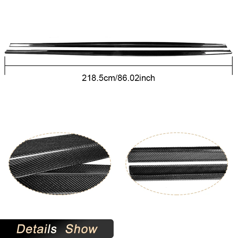 Car Side Skirts Extensions Carbon Fiber For BMW 5 Series G30 M5 M Sport Sedan 2017-2022 Door Aprons Bumper Protector FRP Black