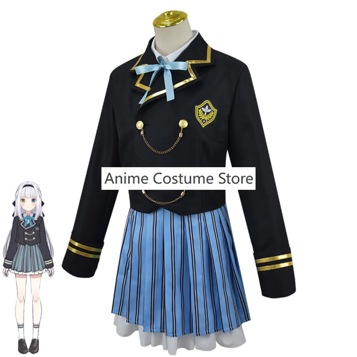 Костюм для косплея Kagura Mea из аниме «Виртуальный ютрубер», японская и южнокорейская школьная форма Jk, парик, Женский кавайный костюм
