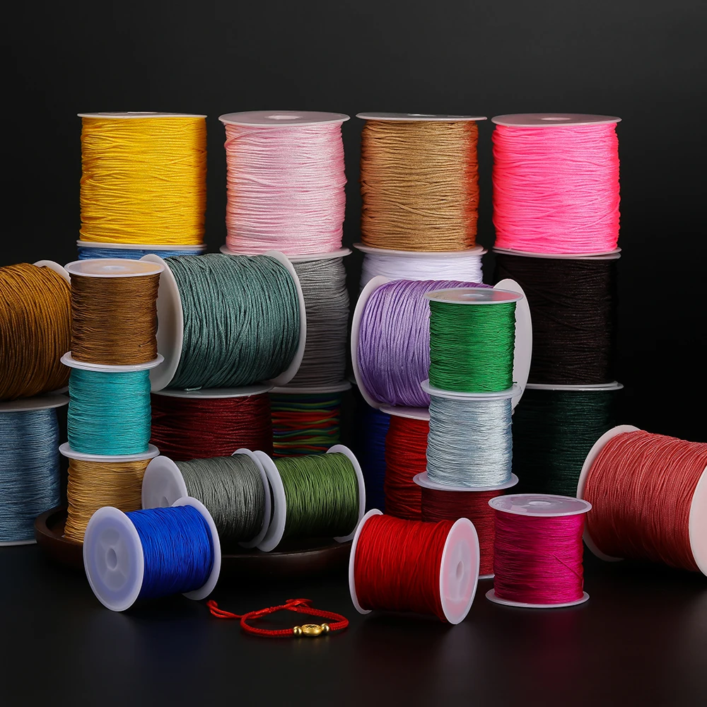 270 متر 1 مللي متر الملونة النايلون الديكور الحبل غير تمتد اليشم الموضوع DIY بها بنفسك مجوهرات الحرفية أساور القلائد اكسسوارات