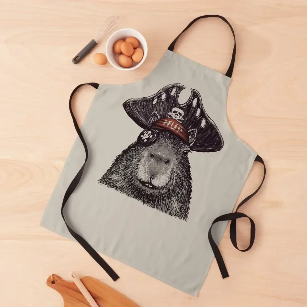 Capyrate - Pirate Capybara| Capy Yuzu | His Name - Gort | Pet Mat Bandana Apron For Kitchen Women Kitchen'S Apron