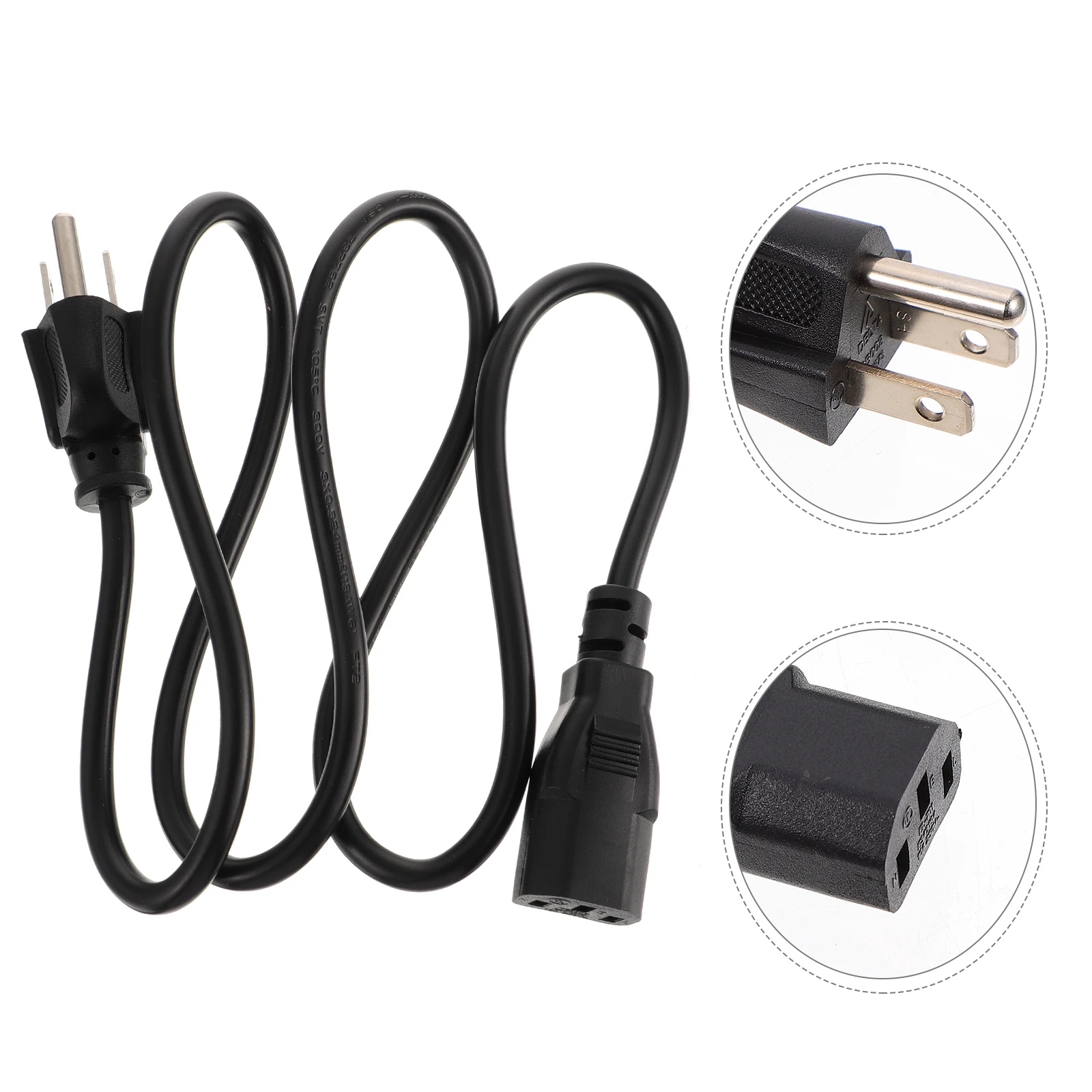 

US Plug Power Cord Cable 3 Prong Electrical Equipment Rice Cooker Pigtail Display Plastic Extension Cord Safe Durable Flame