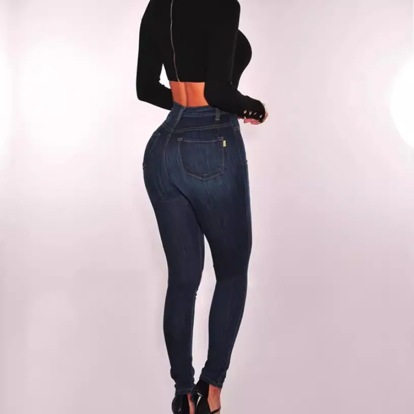 High Waist Sexy Stretch Slim Fit Jeans for Women - Elastic Skinny Denim Pants with Feminine Charm